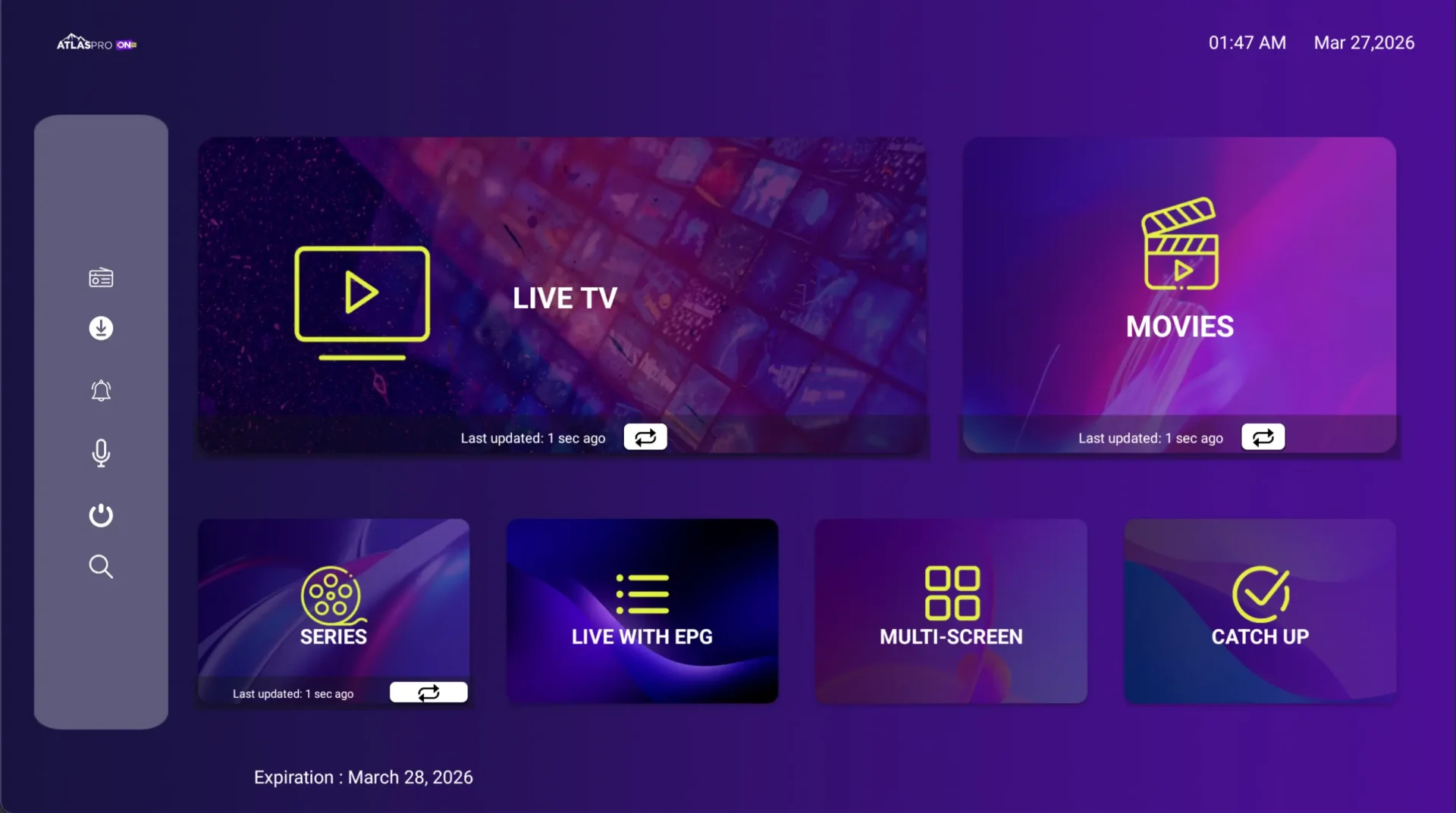 Interface ATLASPRO — TV et films